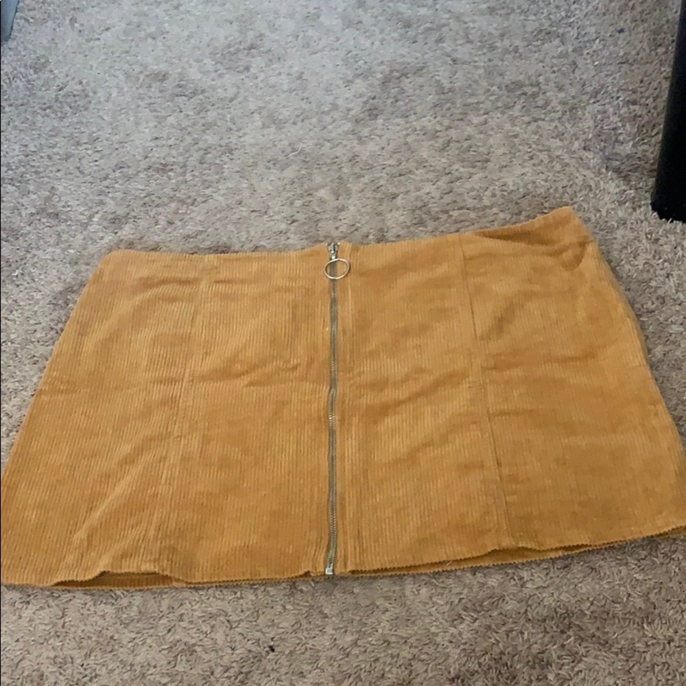 MUSTARD ORANGE SUEDE SKIRT